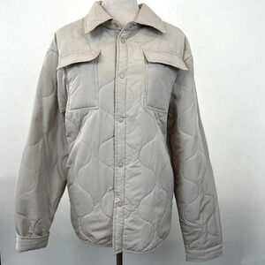 Navy Yard Men Unisex Lightweight Quilted Coat Jacket  Beige/Tan XL